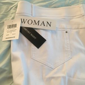 Women’s Comfort Waist white stretch pants